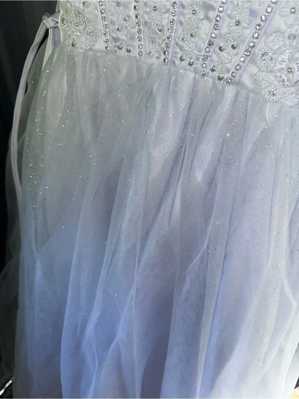 White Sparkle Pageant Dress with Bolero for Kids